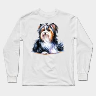 Biewer Terrier Watercolor - Beautiful Dog Long Sleeve T-Shirt